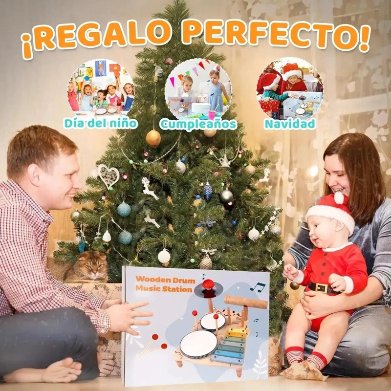 JUGUETE MUSICAL DIDACTICO DE MADERA 7 INSTRUMENTOS PARA NIÑOS - 10