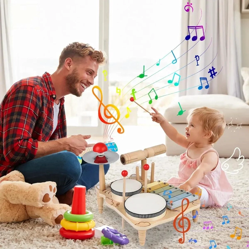 JUGUETE MUSICAL DIDACTICO DE MADERA 7 INSTRUMENTOS PARA NIÑOS - 8