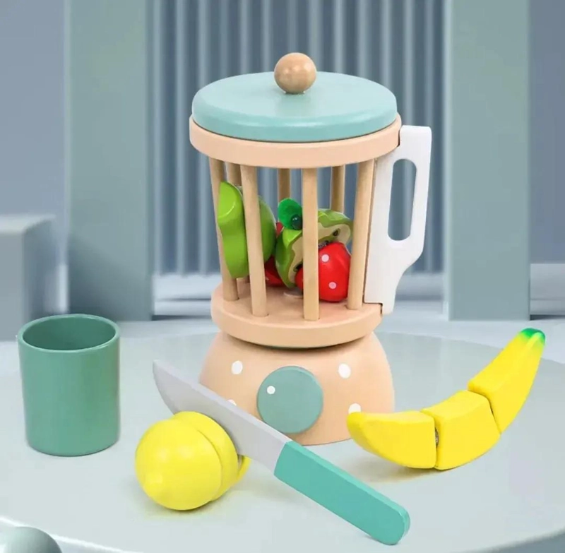 LICUADORA DE MADERA PARA JUEGO DE COCINA INFANTIL - 1