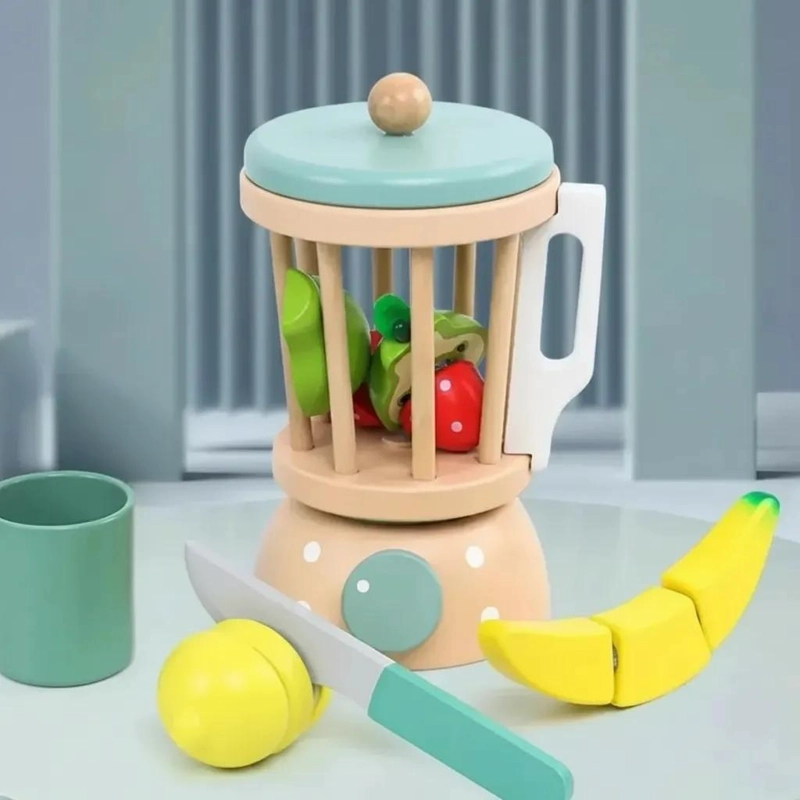 LICUADORA DE MADERA PARA JUEGO DE COCINA INFANTIL - 3