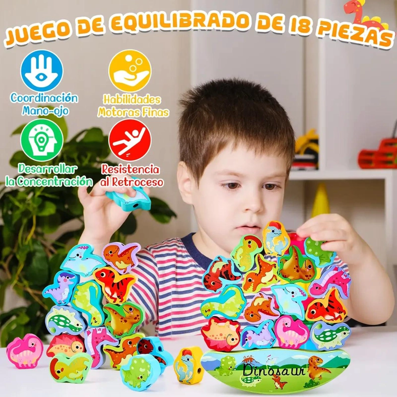 JUEGO DIDACTICO DE APILAMIENTO DE DINOSAURIOS PARA NIÑOS - 3