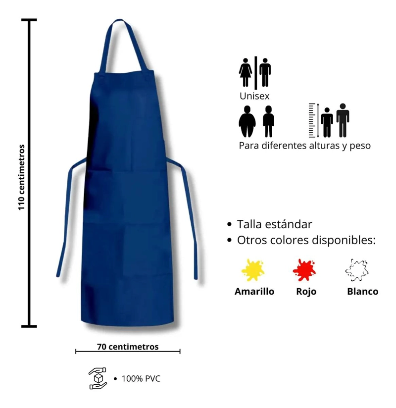 PECHERA IMPERMEABLE DOBLE FAZ PARA COCINA Y TRABAJO - 5