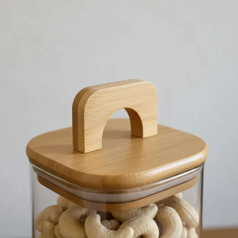 SET DE 4 FRASCOS DE ALMACENAMIENTO CON TAPA DE BAMBU - 7