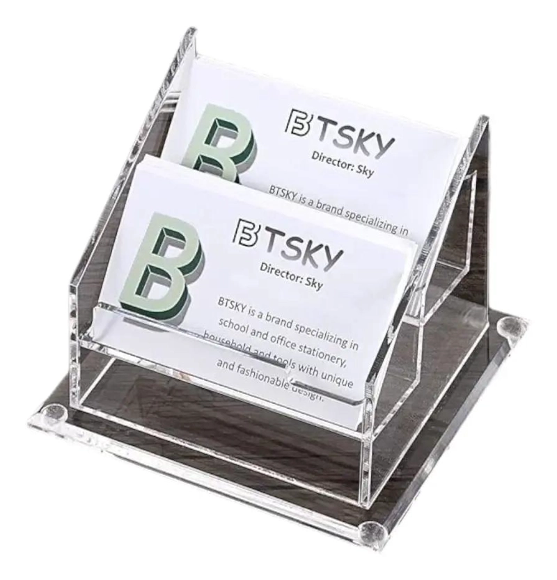 PORTA TARJETAS DE ACRILICO TRANSPARENTE PARA OFICINA - 2