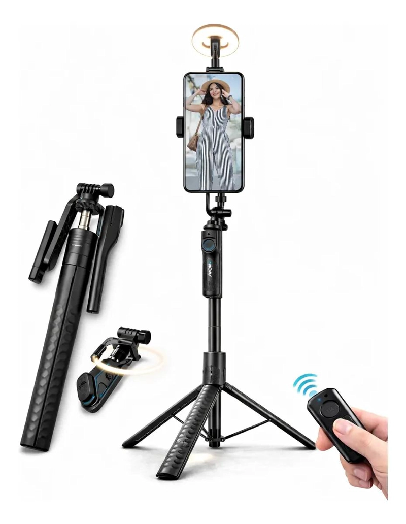 TRIPODE PARA SELFIES CON CONTROL REMOTO Y ALTURA AJUSTABLE - 1