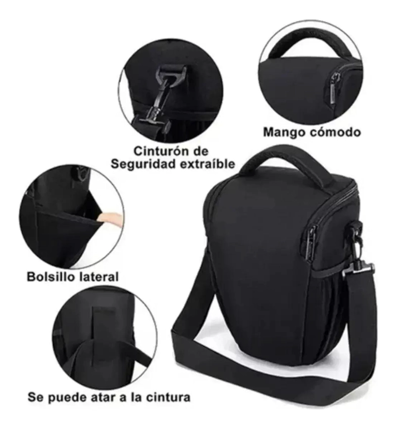 BOLSO ACOLCHADO PARA CAMARA FOTOGRAFICA DSLR CON LENTE - 3