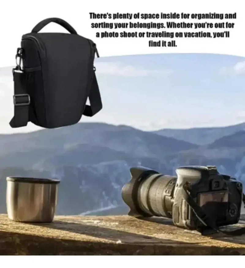 BOLSO ACOLCHADO PARA CAMARA FOTOGRAFICA DSLR CON LENTE - 7
