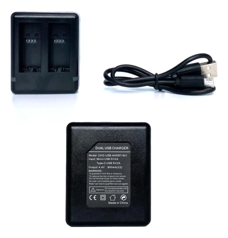 CARGADOR DOBLE PARA BATERIAS DE CAMARA DE ACCION - 3