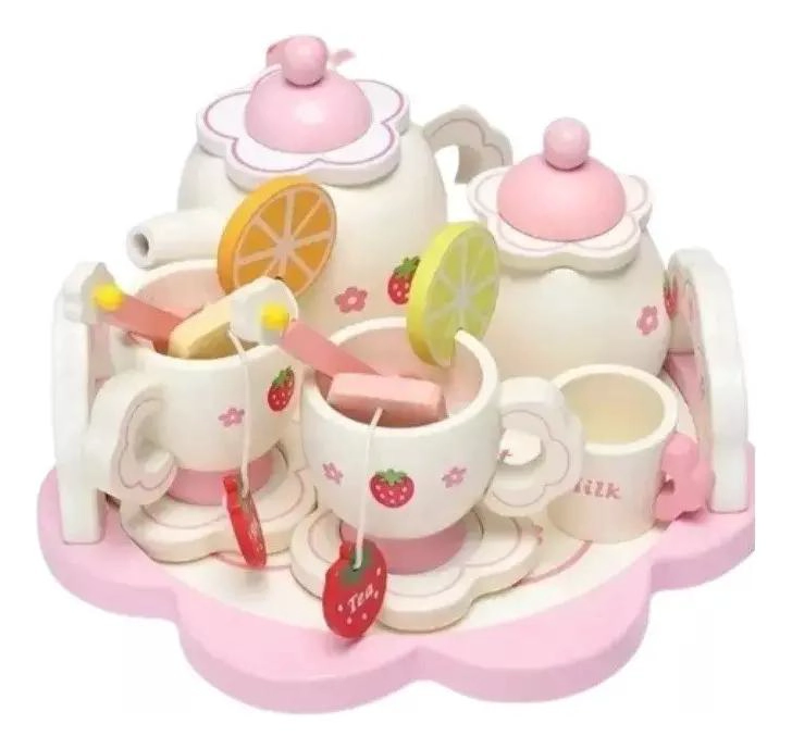 JUEGO DE TE  MINIATURA DE MADERA PARA NIÑOS Y NIÑAS - 2