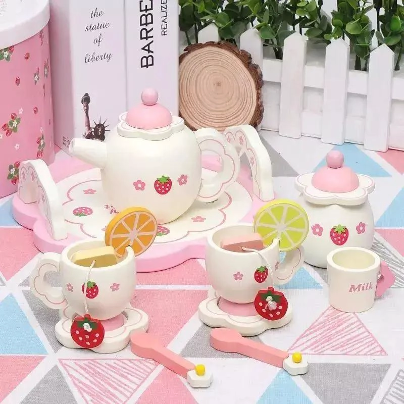 JUEGO DE TE  MINIATURA DE MADERA PARA NIÑOS Y NIÑAS - 3