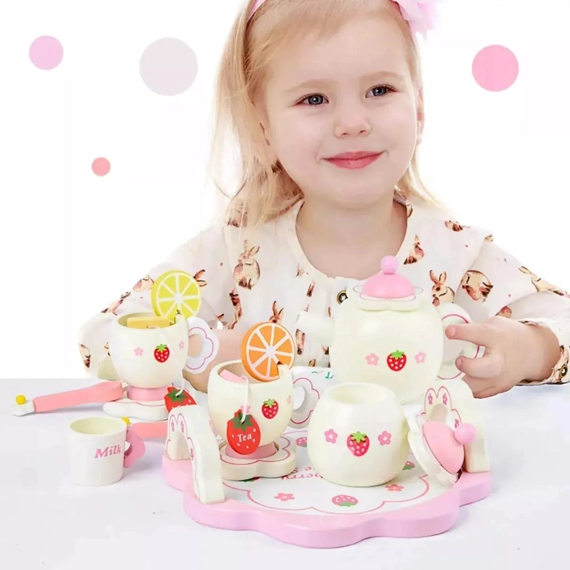 JUEGO DE TE  MINIATURA DE MADERA PARA NIÑOS Y NIÑAS - 5