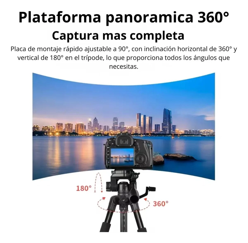 TRIPODE PROFESIONAL PARA CAMARAS Y SMARTPHONES DE 1.6 METROS - 2