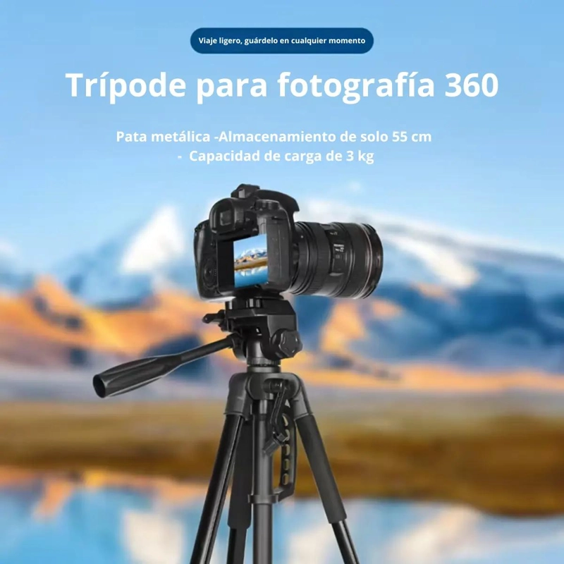TRIPODE PROFESIONAL PARA CAMARAS Y SMARTPHONES DE 1.6 METROS - 6
