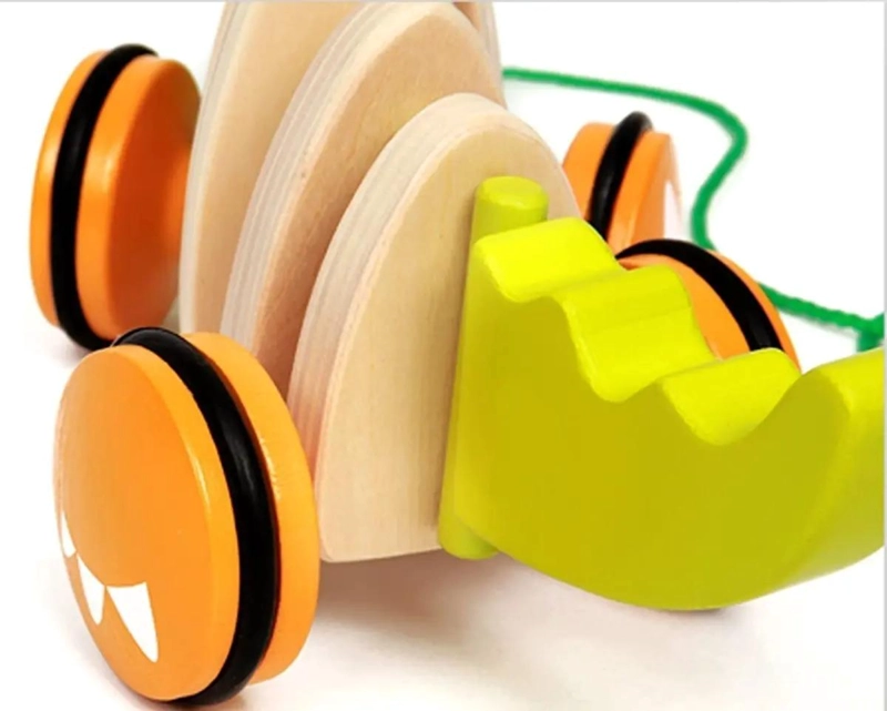 COCODRILO DE MADERA DIDACTICO PARA ARRASTRE CON COLA MOVIL - 3