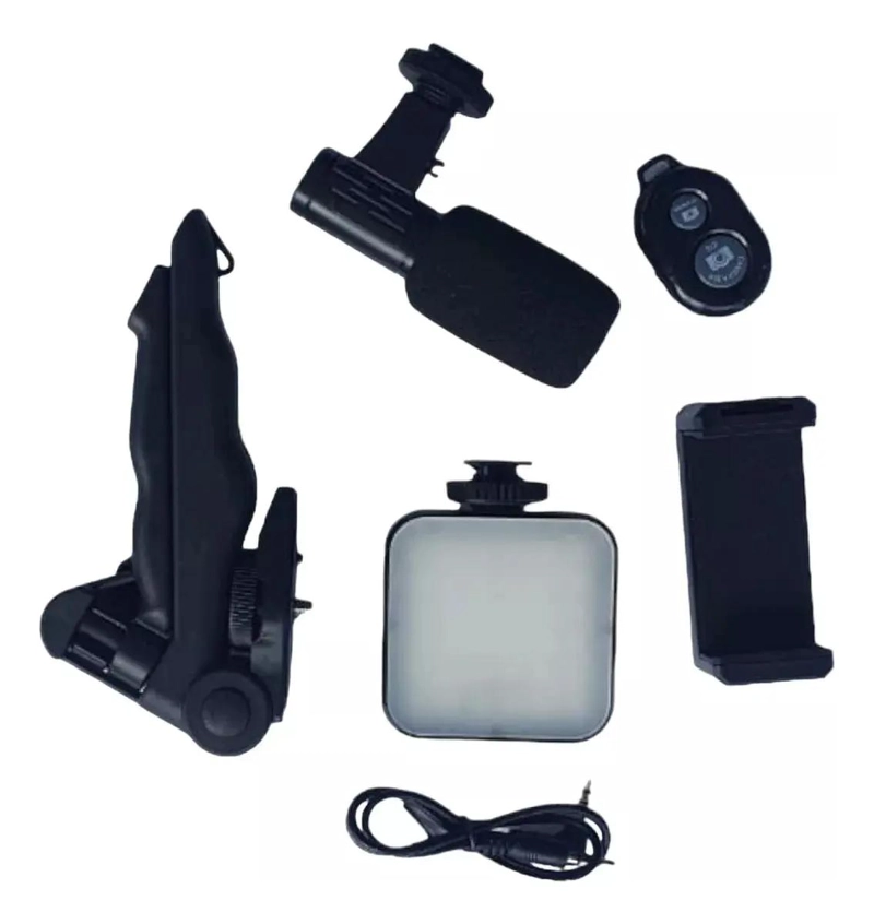 KIT DE GRABACION CON MICROFONO Y LUZ LED PARA VIDEOS - 4