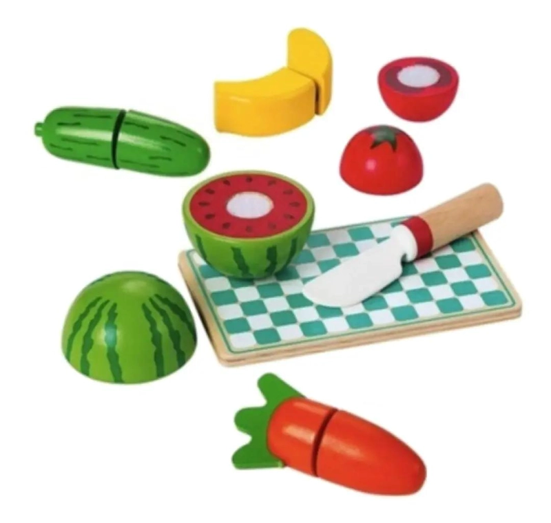 COCINA JUGUETE DIDACTICO DE MADERA CON FRUTAS Y VERDURAS - 4