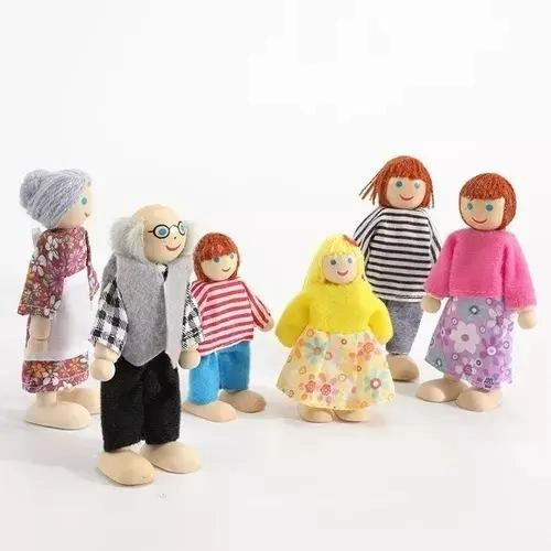 MUÑECOS DE MADERA PARA CASA DE MUÑECAS CON FAMILIA COMPLETA - 1
