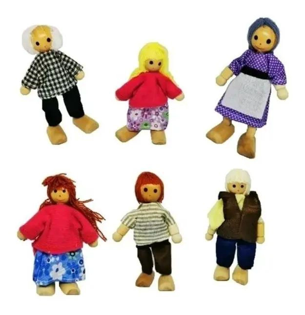 MUÑECOS DE MADERA PARA CASA DE MUÑECAS CON FAMILIA COMPLETA - 2