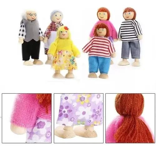 MUÑECOS DE MADERA PARA CASA DE MUÑECAS CON FAMILIA COMPLETA - 3