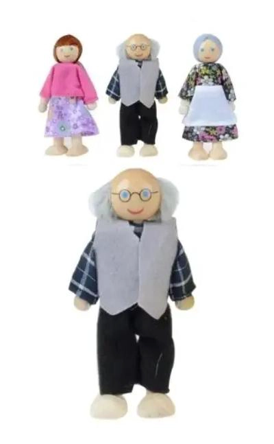 MUÑECOS DE MADERA PARA CASA DE MUÑECAS CON FAMILIA COMPLETA - 5