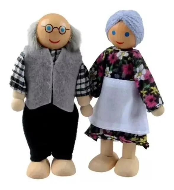 MUÑECOS DE MADERA PARA CASA DE MUÑECAS CON FAMILIA COMPLETA - 7