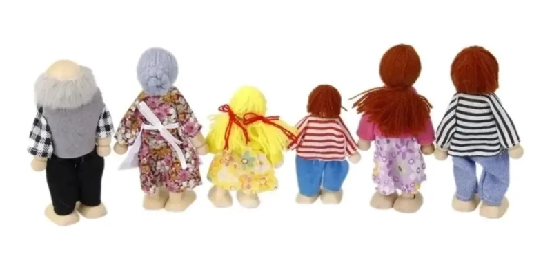 MUÑECOS DE MADERA PARA CASA DE MUÑECAS CON FAMILIA COMPLETA - 8