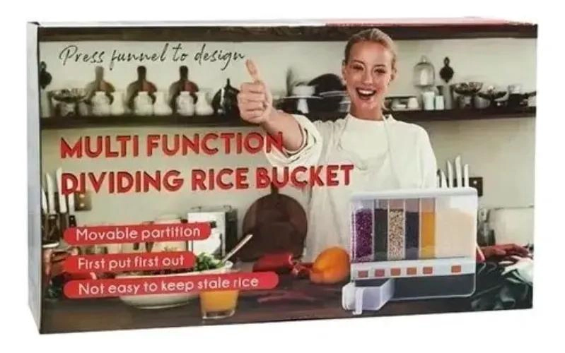 DISPENSADOR ORGANIZADOR DE ALIMENTOS SECOS CON 6 COMPARTIMENTOS - 6