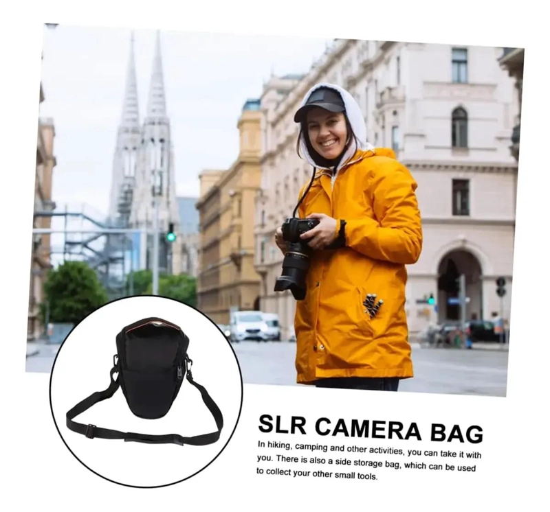 BOLSO ACOLCHADO NEGRO PARA CAMARA DSLR CON CORREA AJUSTABLE - 3
