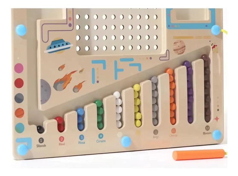 TABLERO EDUCATIVO DE MADERA PARA APRENDIZAJE LUDICO Y MOTOR - 1
