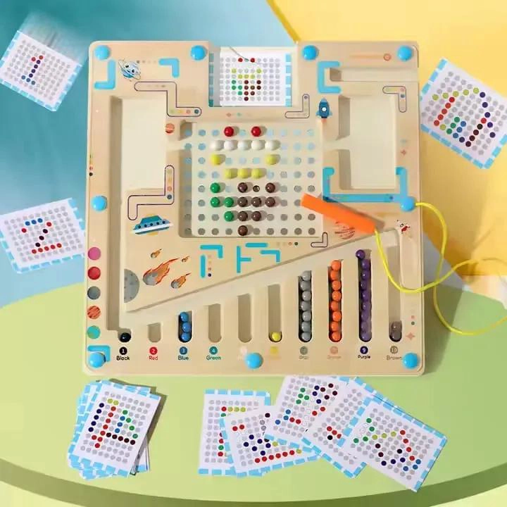 TABLERO EDUCATIVO DE MADERA PARA APRENDIZAJE LUDICO Y MOTOR - 5