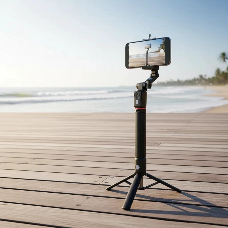 BASTON SELFIE TRIPODE 1.3M CON CONTROL REMOTO BLUETOOTH - 1