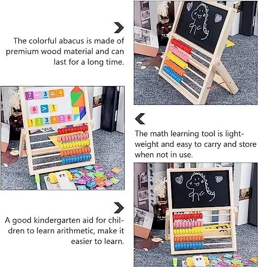 PIZARRA MAGNE TICA DE MADERA PARA APRENDER MATEMATICAS Y DIBUJAR - 4
