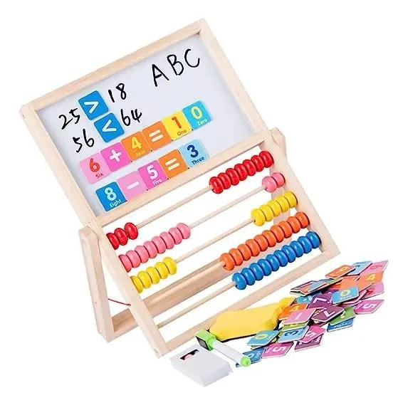 PIZARRA MAGNE TICA DE MADERA PARA APRENDER MATEMATICAS Y DIBUJAR - 5