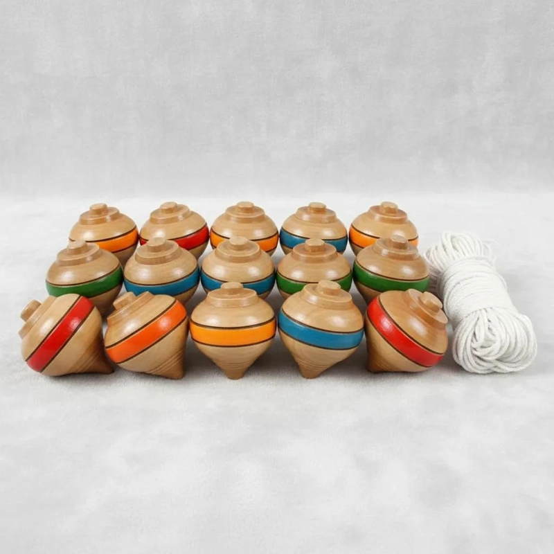 12 TROMPOS CHILENOS DE MADERA PARA FIESTAS PATRIAS - 1