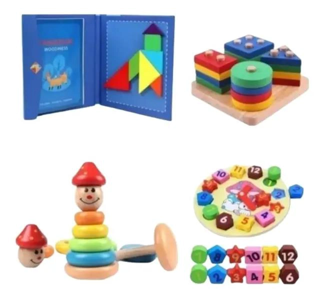 JUEGO DE MADERA PARA DESARROLLO DE MOTRICIDAD Y CREATIVIDAD - 1