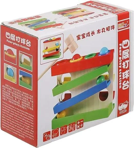JUGUETE DIDACTICO DE MADERA PARA GOLPEAR TOPE CON MARTILLO - 5