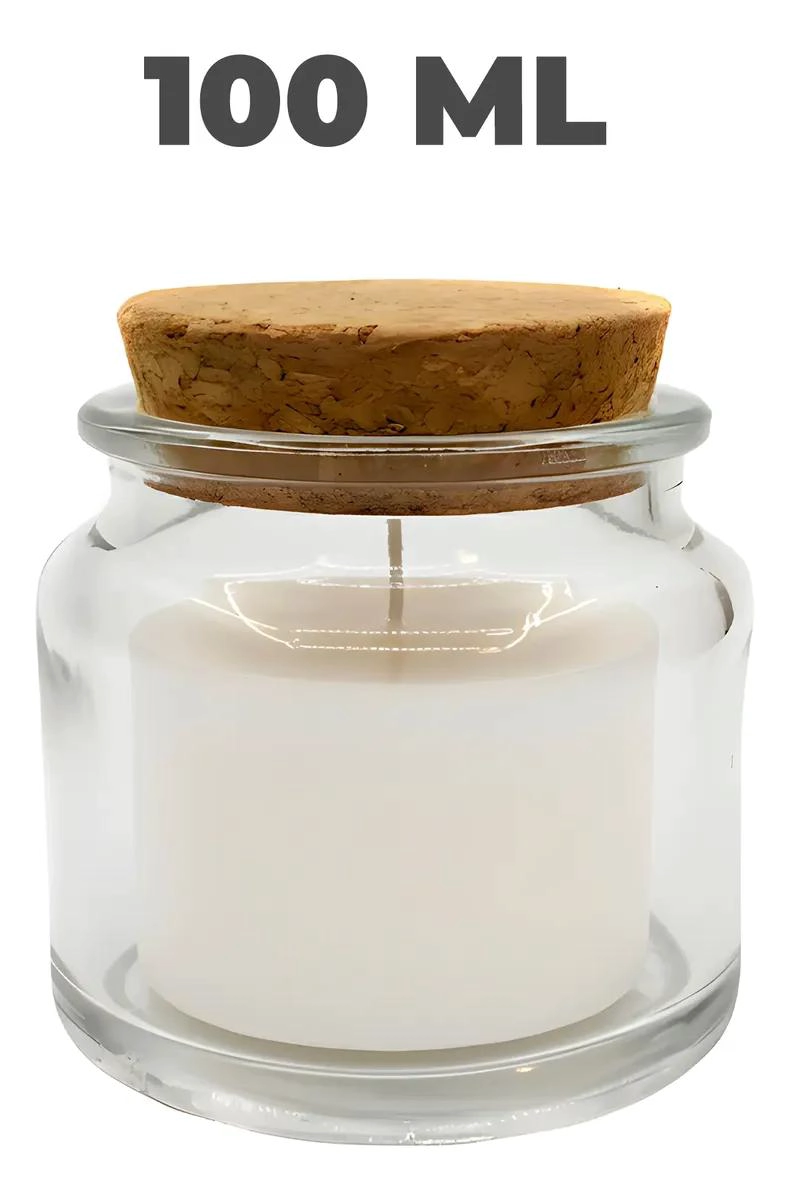 12 FRASCOS DE VIDRIO PORTA VELA CON TAPA DE CORCHO 100 ML - 7