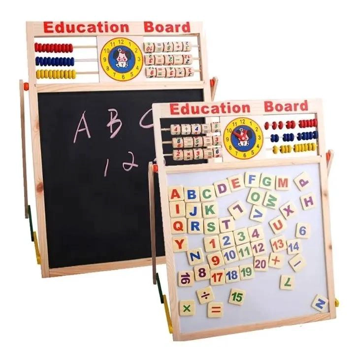 PIZARRA DOBLE MAGNE TICA INFANTIL CON ACCESORIOS EDUCATIVOS - 1