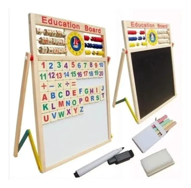 PIZARRA DOBLE MAGNE TICA INFANTIL CON ACCESORIOS EDUCATIVOS - 3