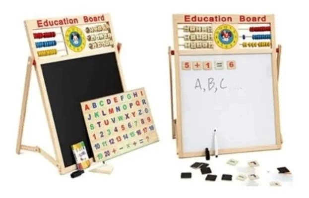 PIZARRA DOBLE MAGNE TICA INFANTIL CON ACCESORIOS EDUCATIVOS - 4