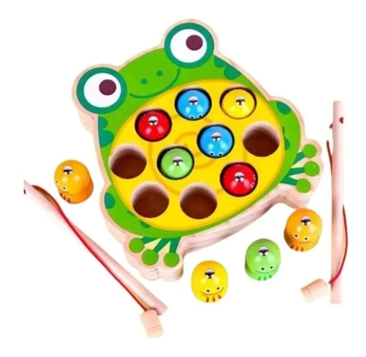 JUEGO DIDACTICO DE PESCA MAGNE TICA DE MADERA PARA NIÑOS - 1
