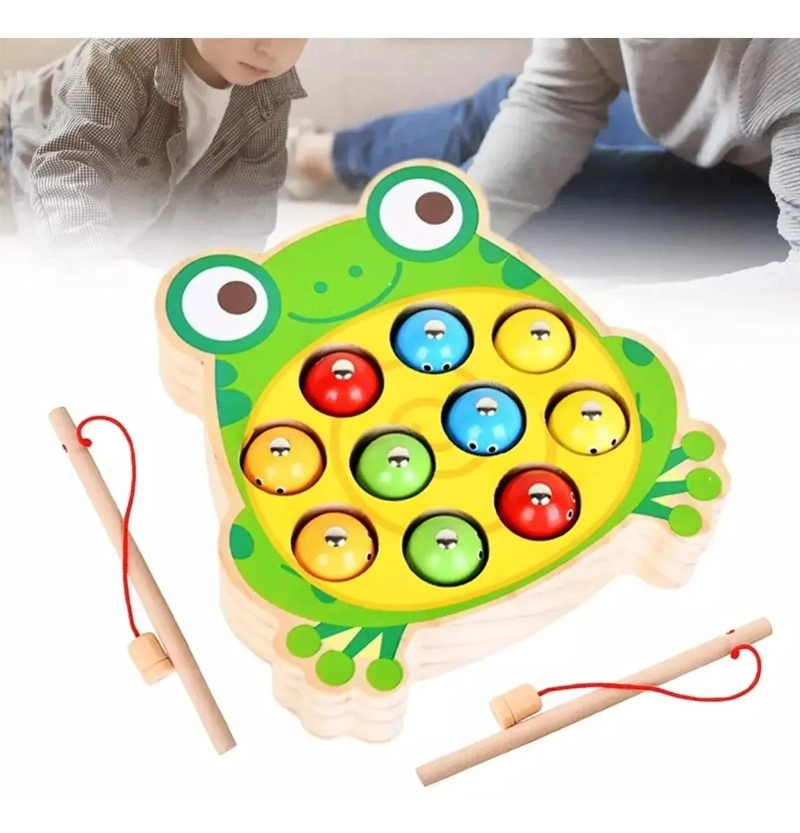 JUEGO DIDACTICO DE PESCA MAGNE TICA DE MADERA PARA NIÑOS - 2