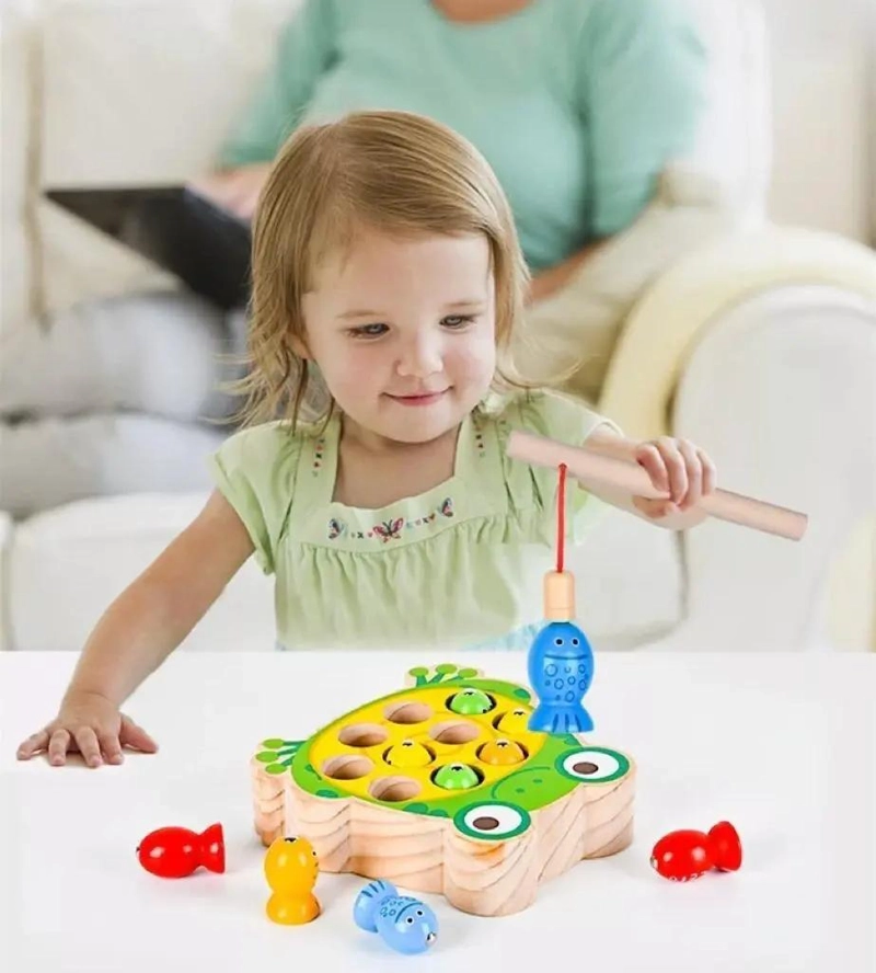 JUEGO DIDACTICO DE PESCA MAGNE TICA DE MADERA PARA NIÑOS - 3