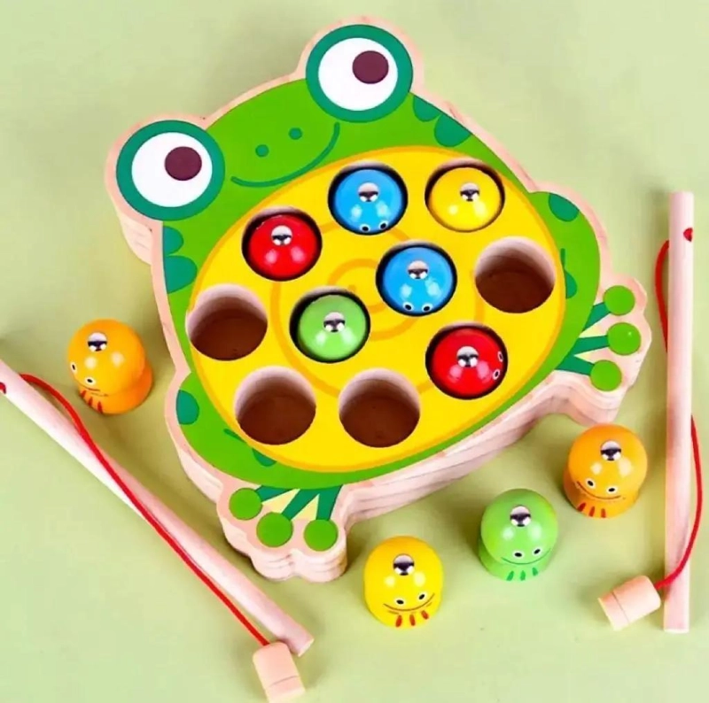 JUEGO DIDACTICO DE PESCA MAGNE TICA DE MADERA PARA NIÑOS - 4