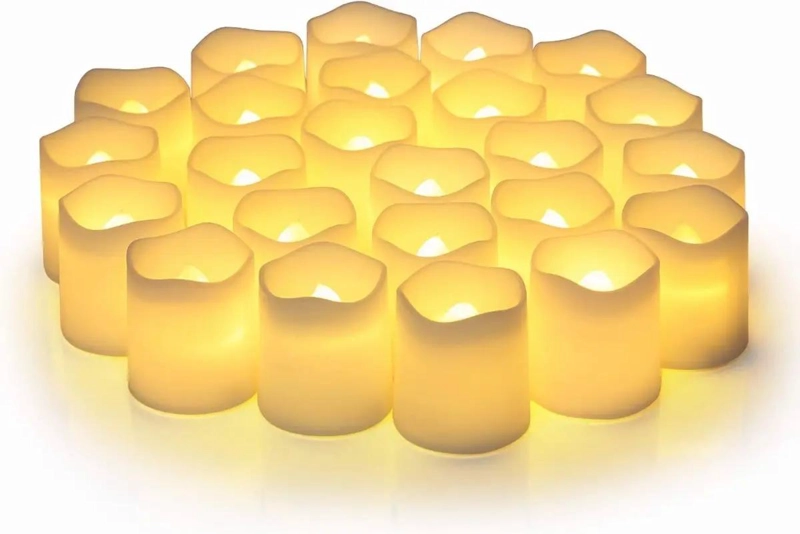 PACK DE 24 VELAS LED EFECTO LLAMA PARA DECORACION - 1