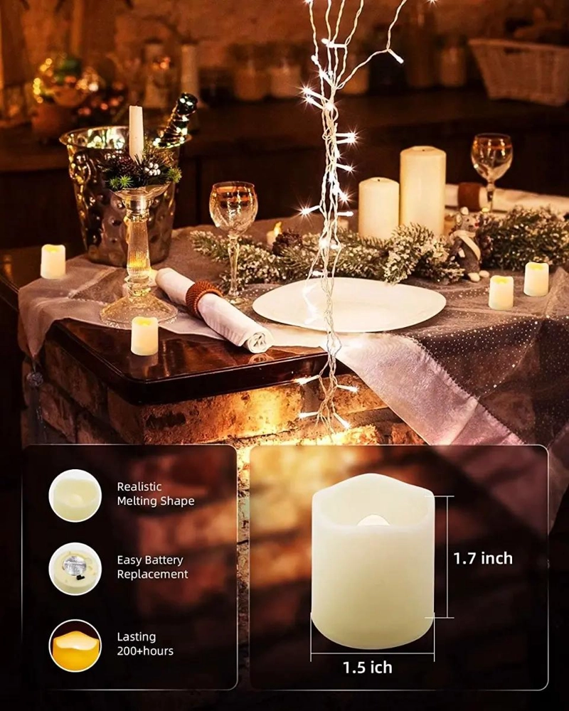 PACK DE 24 VELAS LED EFECTO LLAMA PARA DECORACION - 5
