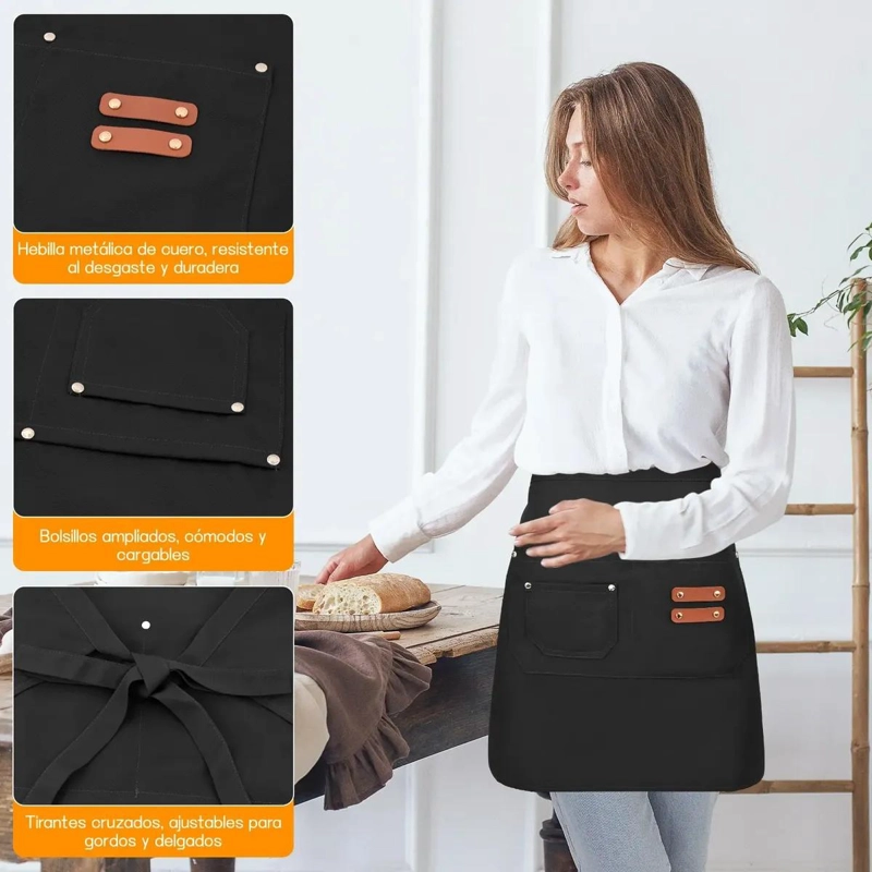 PACK DE 2 DELANTALES CORTOS IMPERMEABLES Y AJUSTABLES - 3