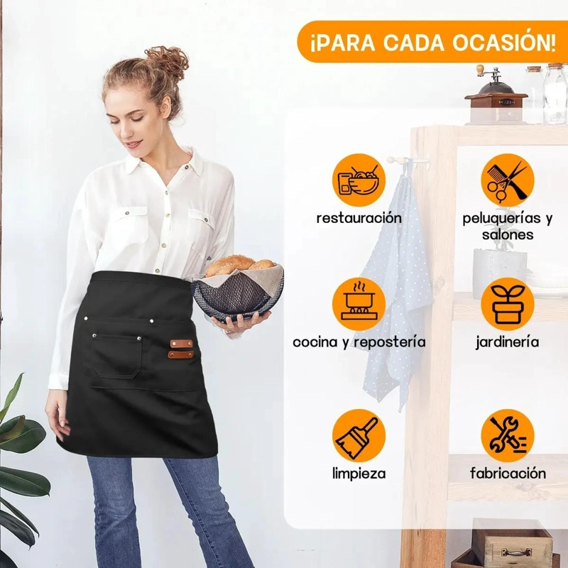 PACK DE 2 DELANTALES CORTOS IMPERMEABLES Y AJUSTABLES - 6