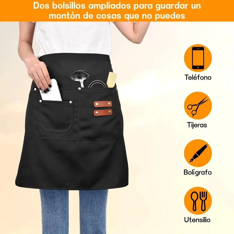 PACK DE 2 DELANTALES CORTOS IMPERMEABLES Y AJUSTABLES - 7