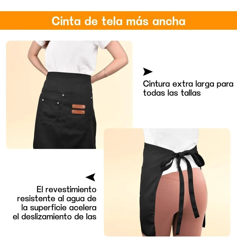 PACK DE 2 DELANTALES CORTOS IMPERMEABLES Y AJUSTABLES - 8